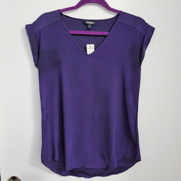 Express Purple Lightweight Airy Blouse NWT - Picture 1 of 3